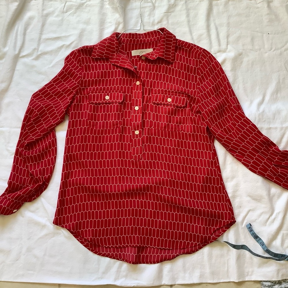 Loft red blouse